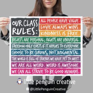 "Our Class Rules" 16x20" Poster for Teacher, Classroom, Library, Schools