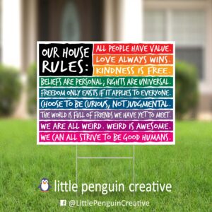 "Our House Rules" 18x24" Double-Sided Yard Sign